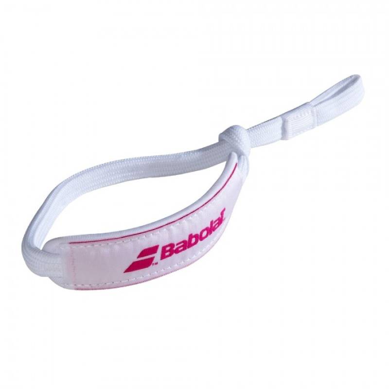 Cordon Babolat Wrist Strap White-Pink