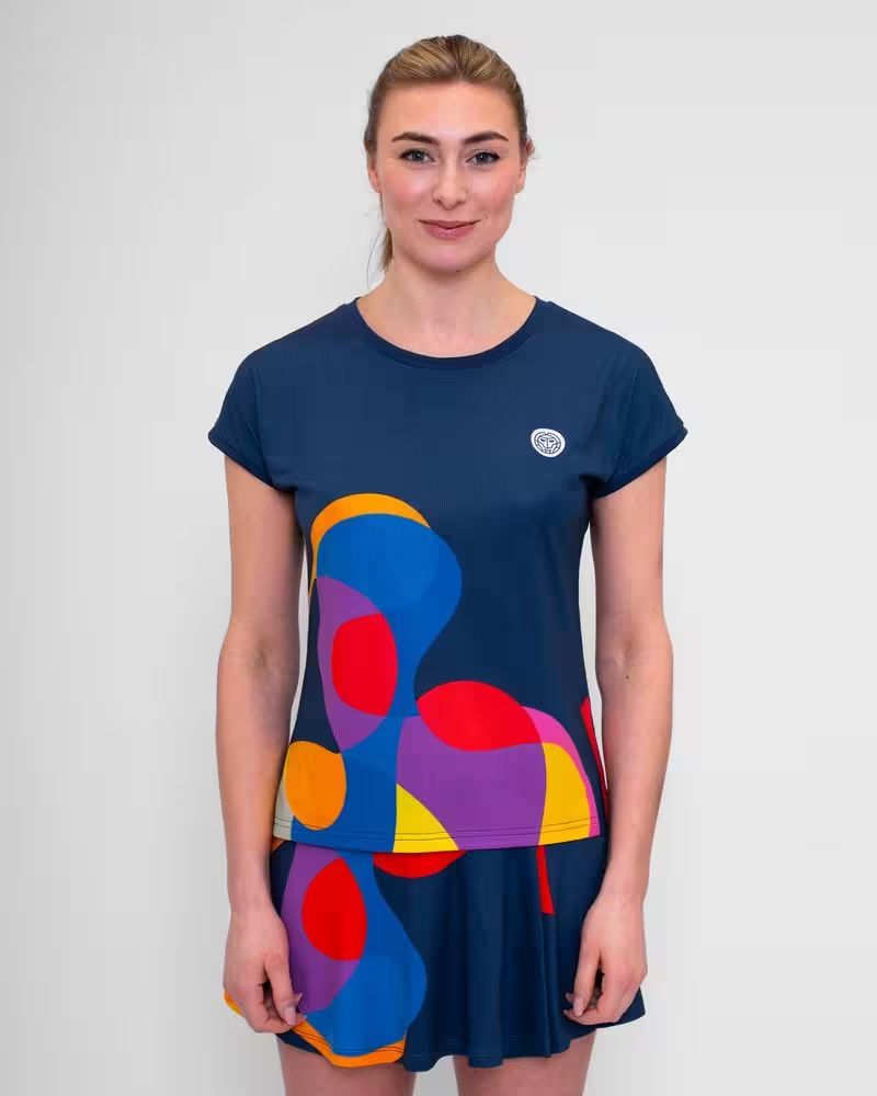 Camiseta Bidi Badu Twiggy  Capsleeve Azul Oscuro Mix Mujer