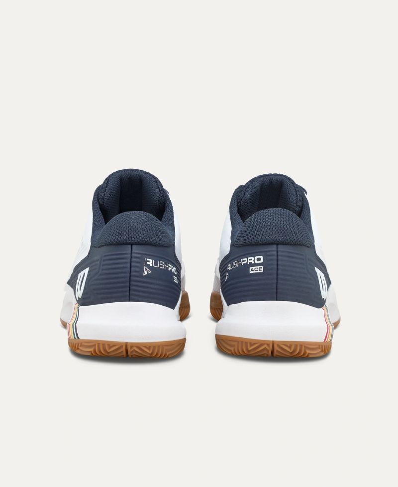 Zapatillas Wilson Rush Pro Ace Clay Blanco Azul Marino
