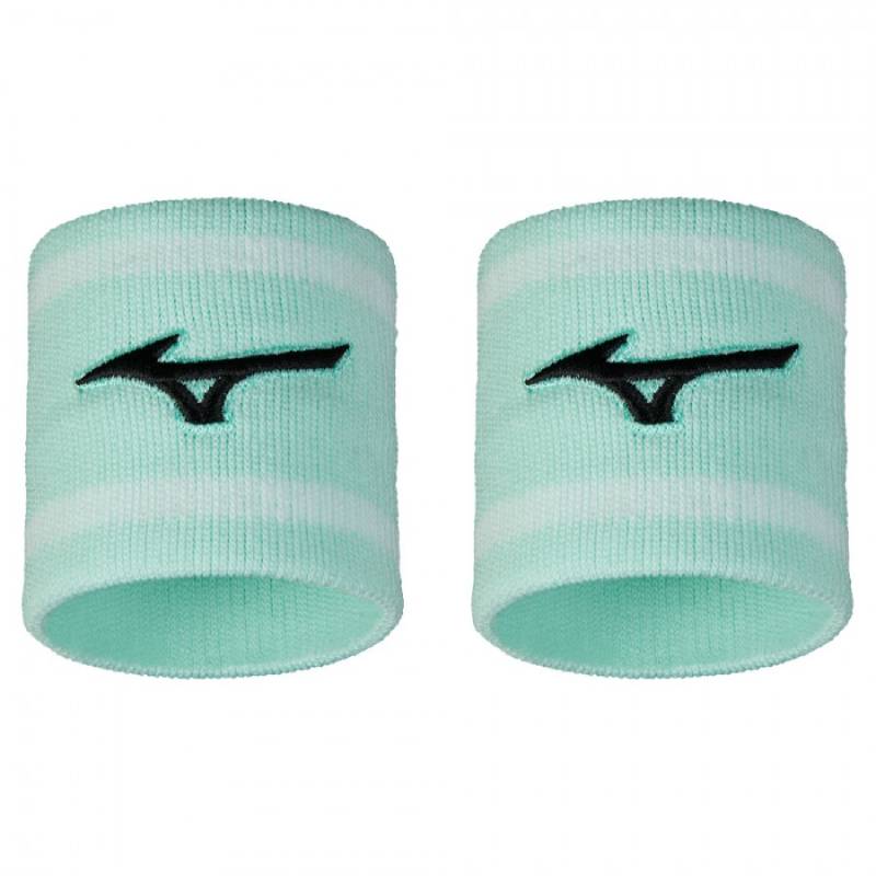 Muñequera Mizuno Verde Cortas Con Líneas Unisex