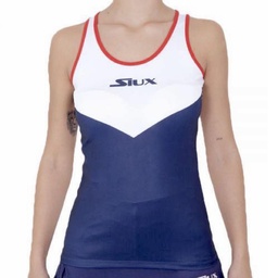 [53202] Top  Luxury 2020 Mujer Peak Neck White/Navy 6XS