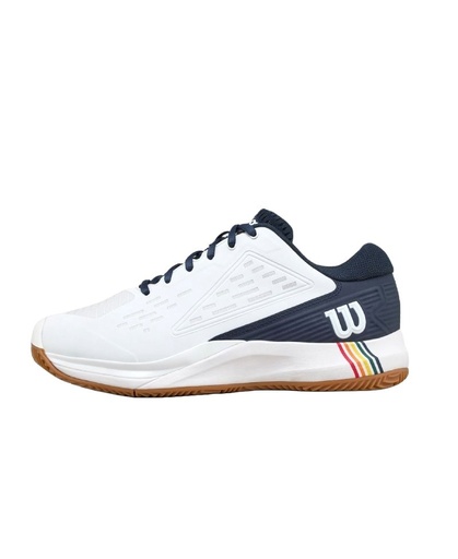 Zapatilla Wilson Rush Pro Ace Clay Blanco Azul Marino